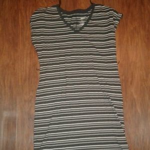 Sonoma Grey and White Body Con Midi Dress Size XL